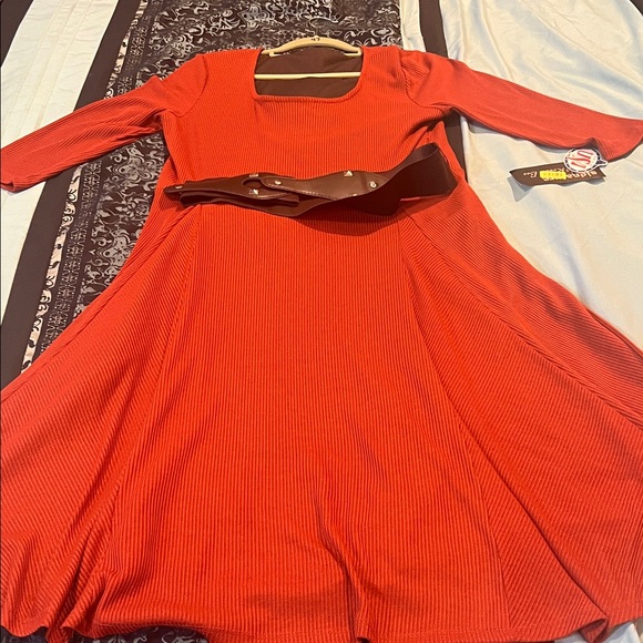 Signature by Robbie Bee Red Asymmetrical Dress - Picture 2 of 14